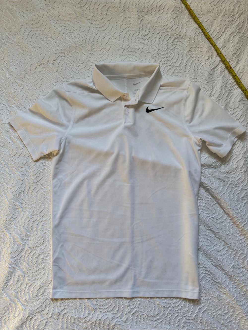 Nike Men’s White Polo with Black Swoosh